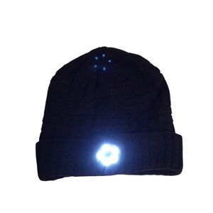 LED Beanie Hat with Light knit black